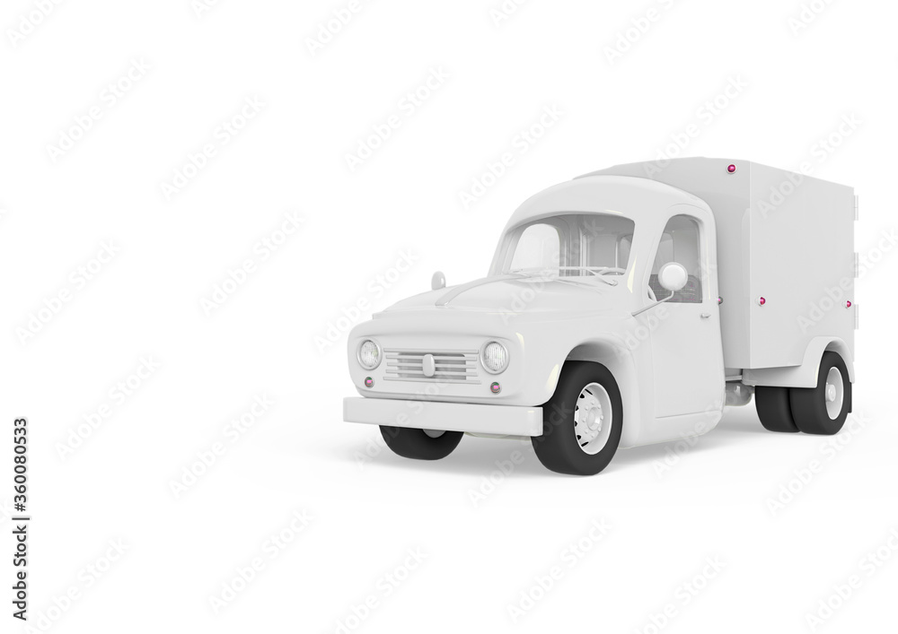 delivery truck cartoon with copy space