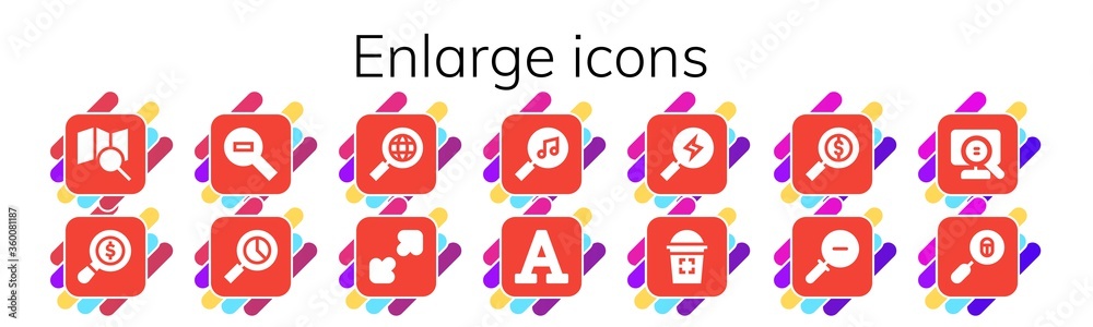 Modern Simple Set of enlarge Vector filled Icons Modern Simple Set of enlarge Vector filled Icons
