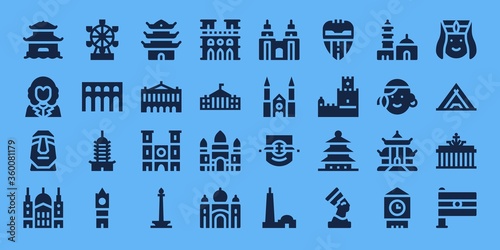 Modern Simple Set of famous Vector filled Icons