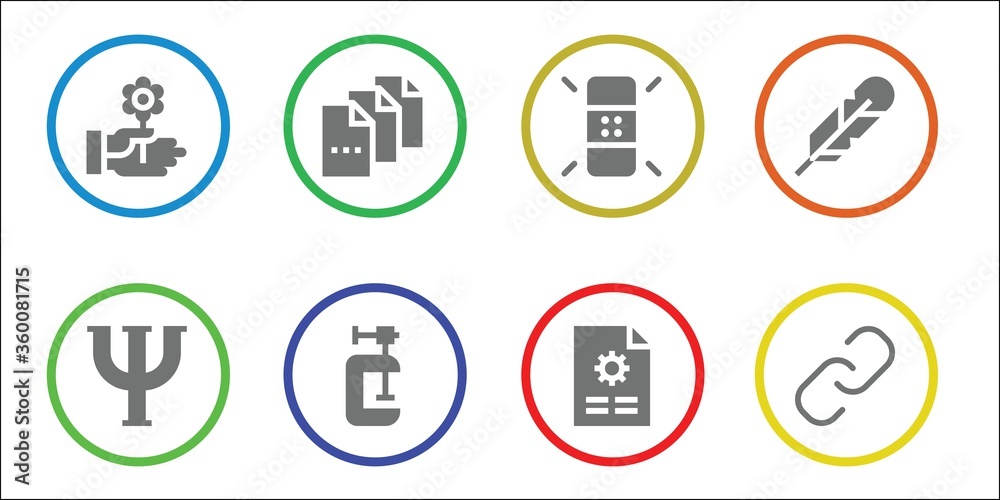 Modern Simple Set of clip Vector filled Icons