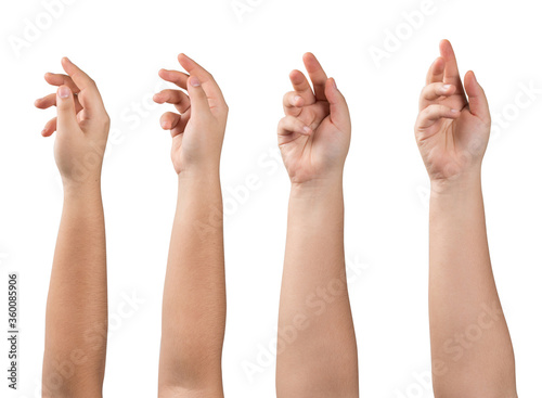 Fotografía Collage of Fat woman holding on white backgrounds