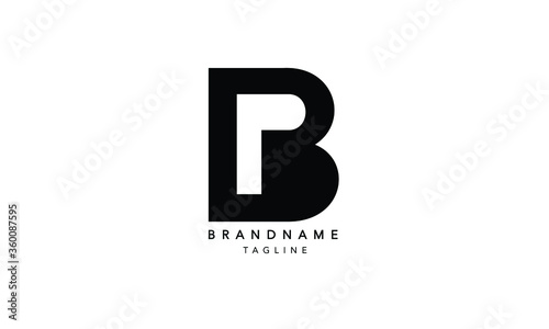 Alphabet letters Initials Monogram logo BP, PB, B and P photo