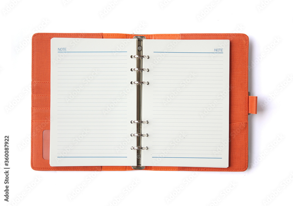Open diary, planner or notebook. Office and business supplies for lists, reminders, schedules or agendas. Open diary, planner or notebook. Office and business supplies for lists, reminders, schedules or agendas.