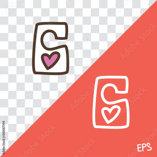 Vector linear icon with do not disturb sign