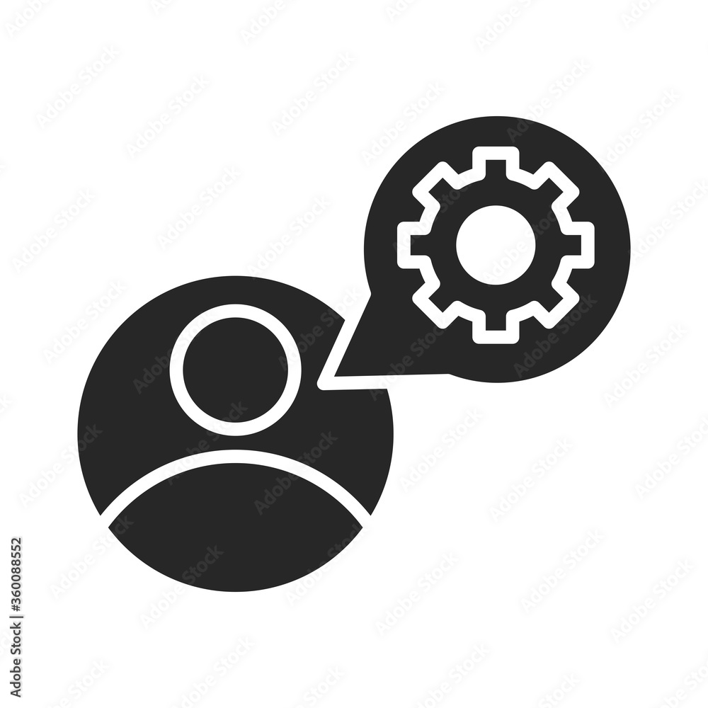 avatar gear setting speech bubble silhouette style icon avatar gear setting speech bubble silhouette style icon