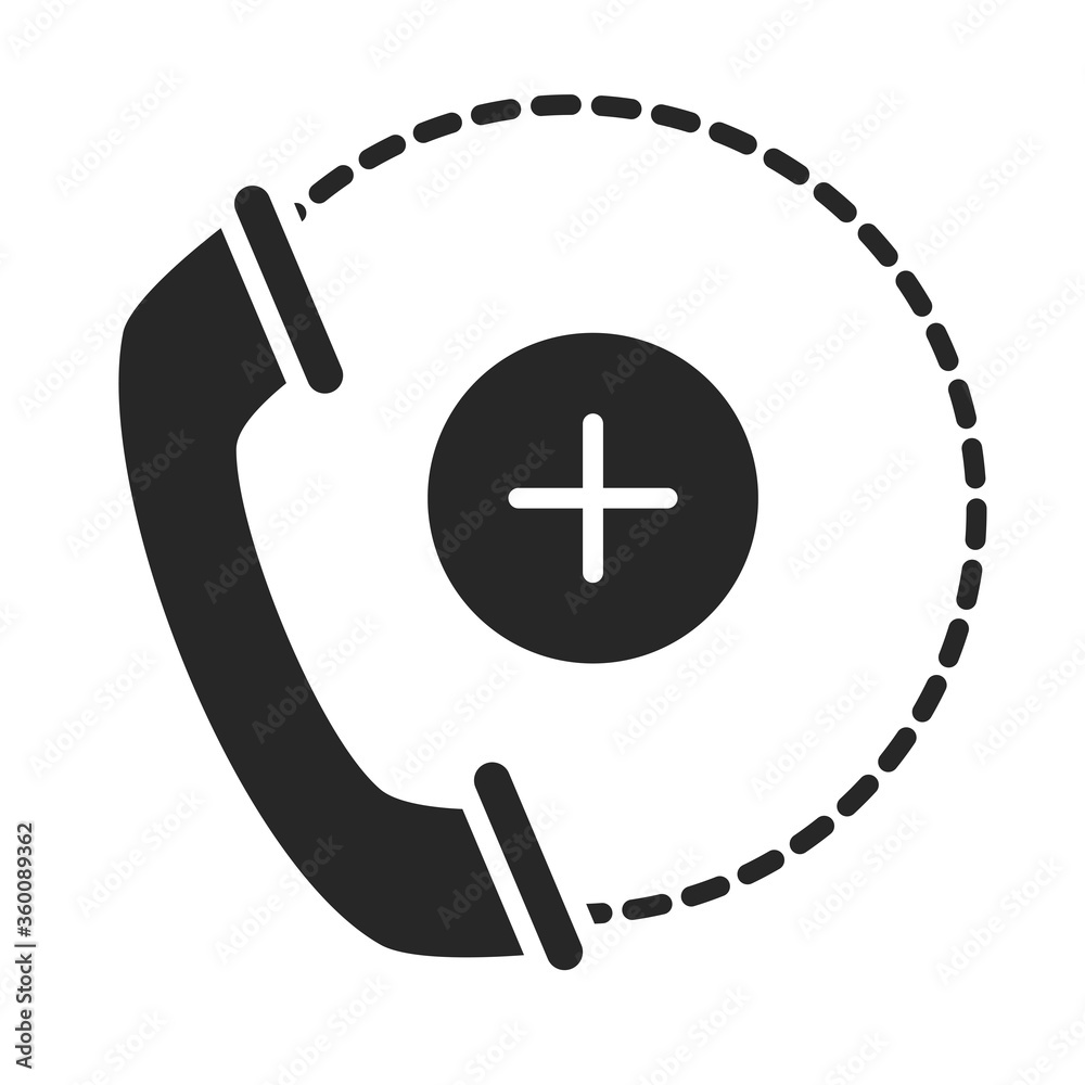 Fototapeta premium phone support and contact, customer service silhouette style icon