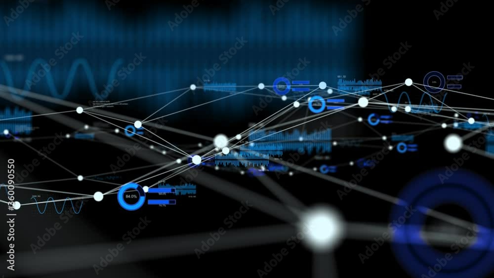 Communication network concept. IoT (Internet of Things). Data analytics.