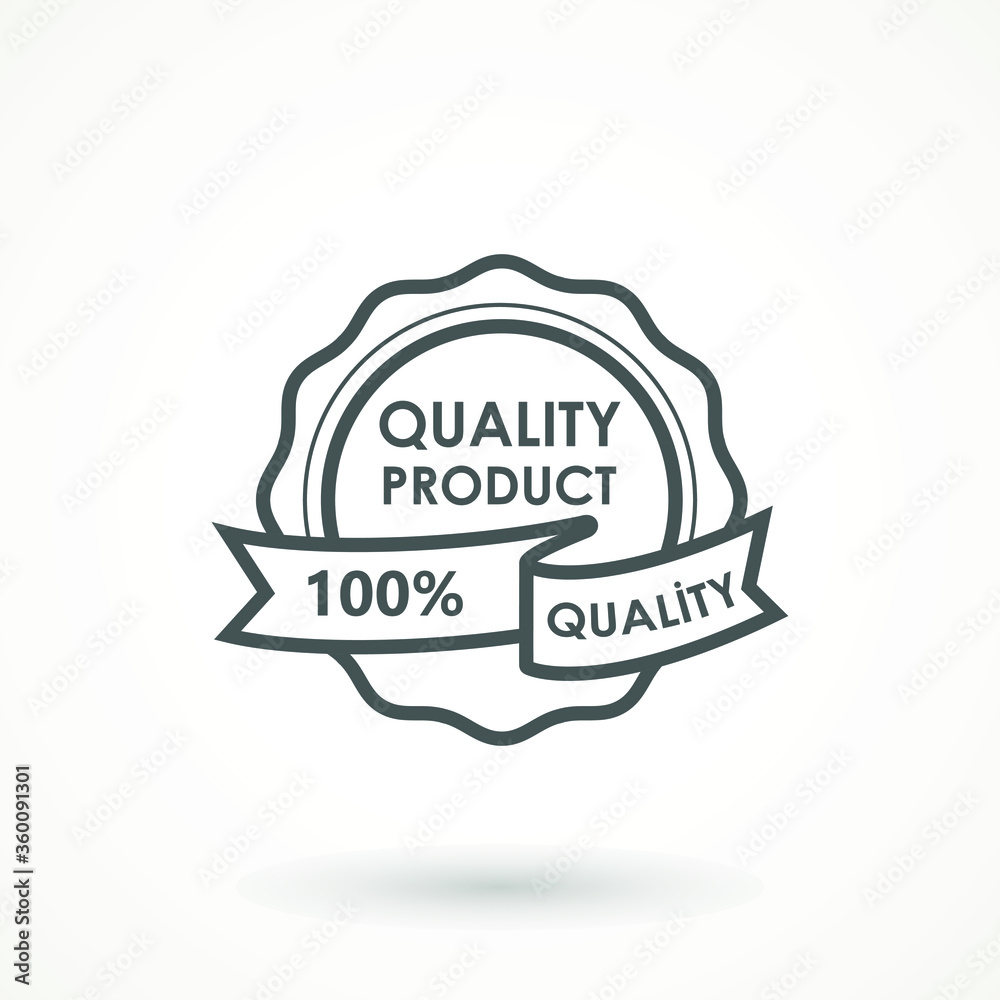 100% Quality product Ribbon Approved certificate icon isolated on white background