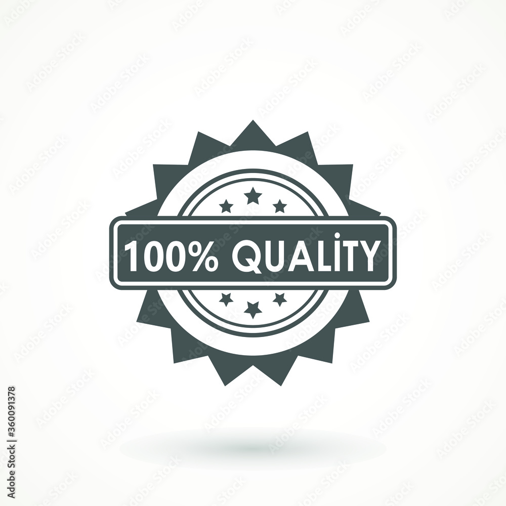 100% Quality product Ribbon Approved certificate icon isolated on white background 100% Quality product Ribbon Approved certificate icon isolated on white background