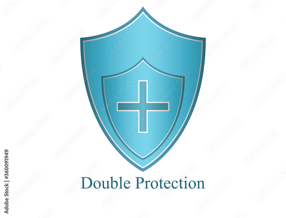 Double protection in the form of blue shield Double protection in the form of blue shield