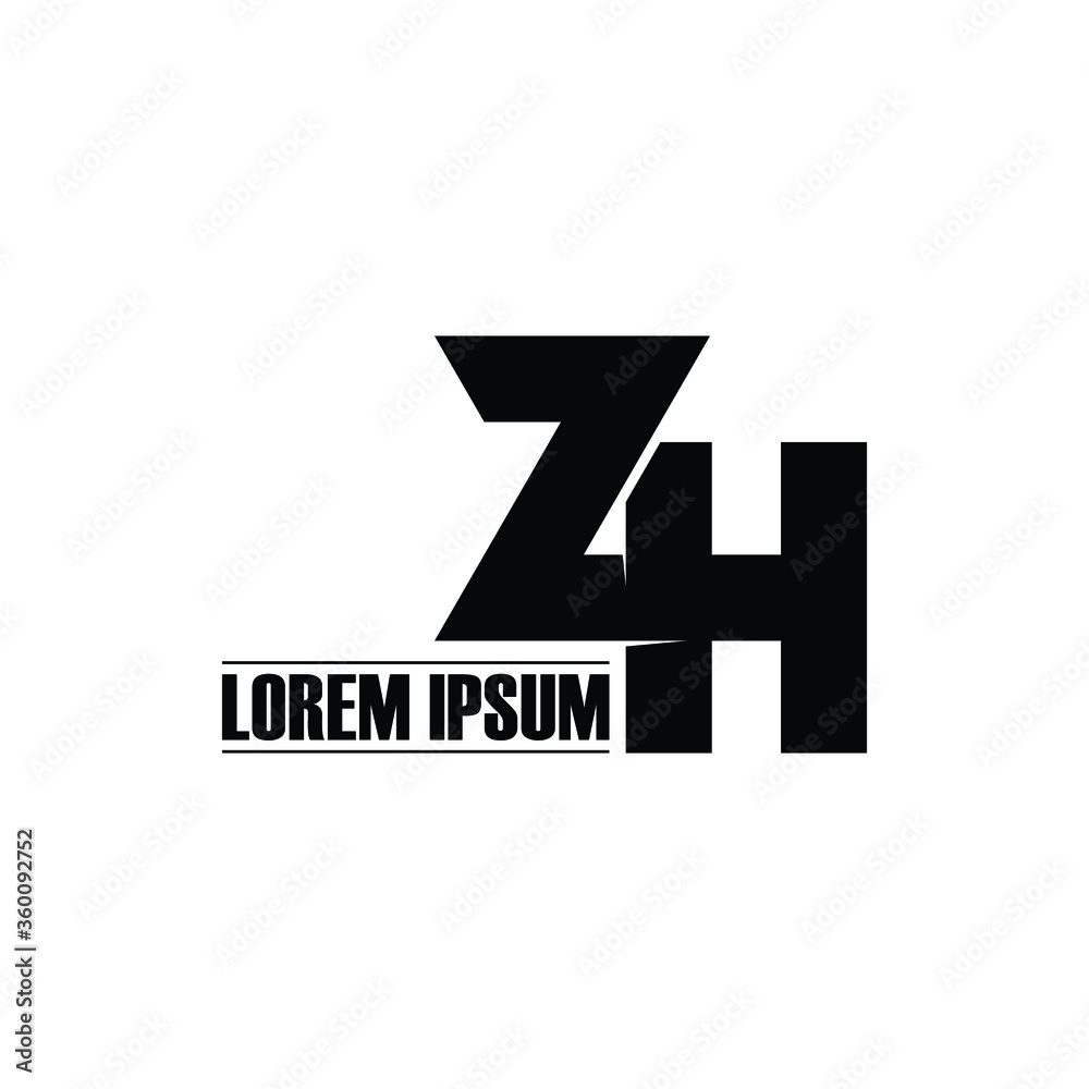 Letter ZH logo icon design vector. monogram logo vector illustration Letter ZH logo icon design vector. monogram logo vector illustration