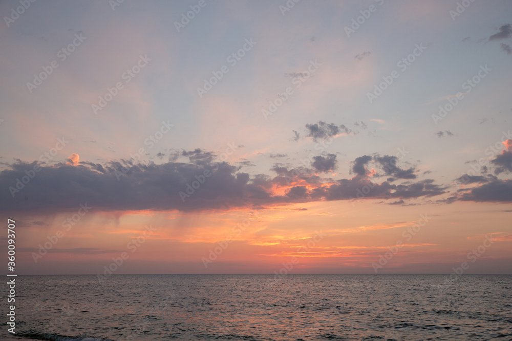 Sunset on the beach of the Azov Sea Sunset on the beach of the Azov Sea