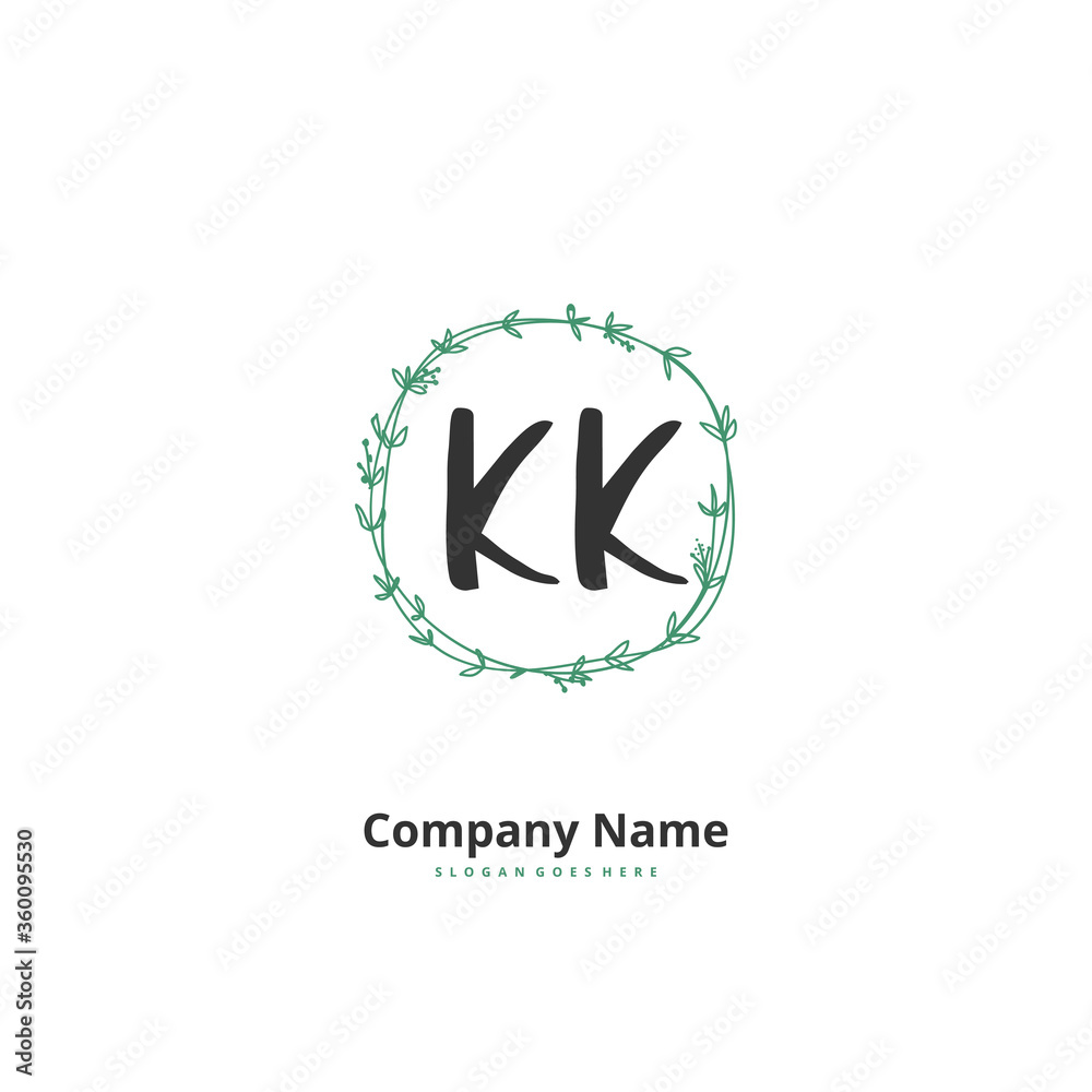 K KK Initial handwriting and signature logo design with circle. Beautiful design handwritten logo for fashion, team, wedding, luxury logo. K KK Initial handwriting and signature logo design with circle. Beautiful design handwritten logo for fashion, team, wedding, luxury logo.