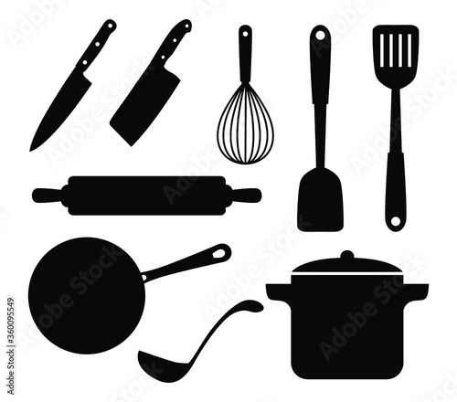 kitchen set vector illustration siluet can use for company, business or personal use 