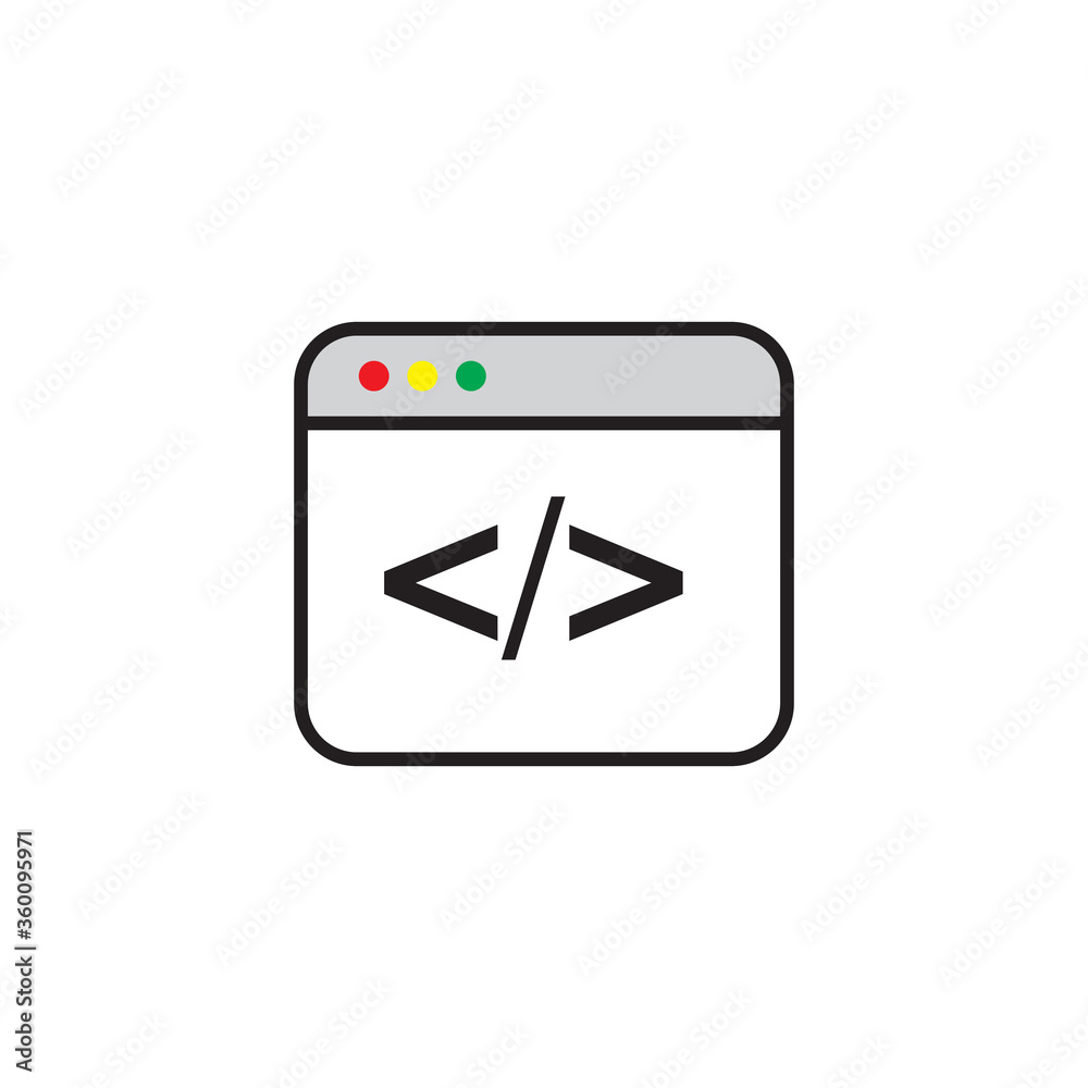 Coding icon design isolated on white background. vector illustration Coding icon design isolated on white background. vector illustration