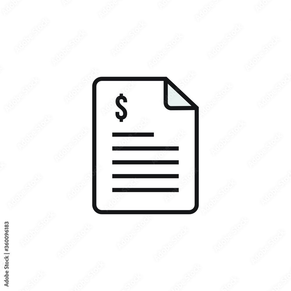 Invoice icon design isolated on white background. vector illustration