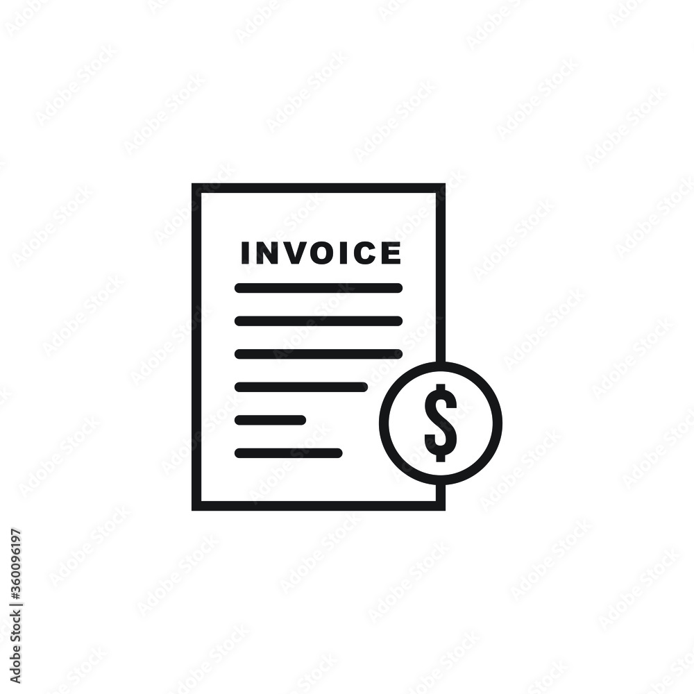 Invoice icon design isolated on white background. vector illustration Invoice icon design isolated on white background. vector illustration