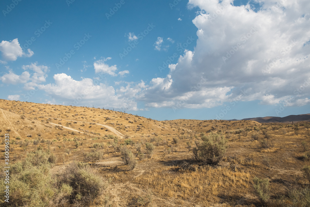 California desert landscape with clouds and blue sky