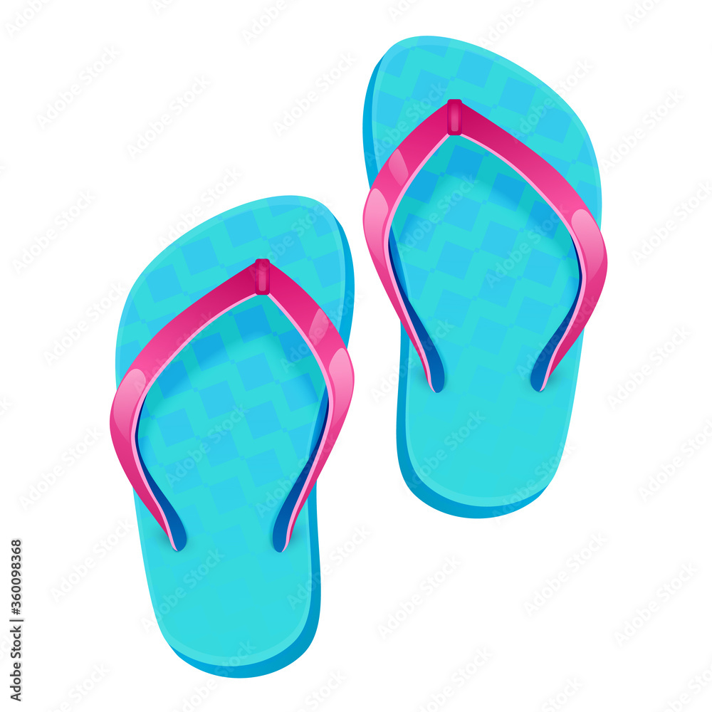 Flip flops shoes. Vector illustration isolated on white background.