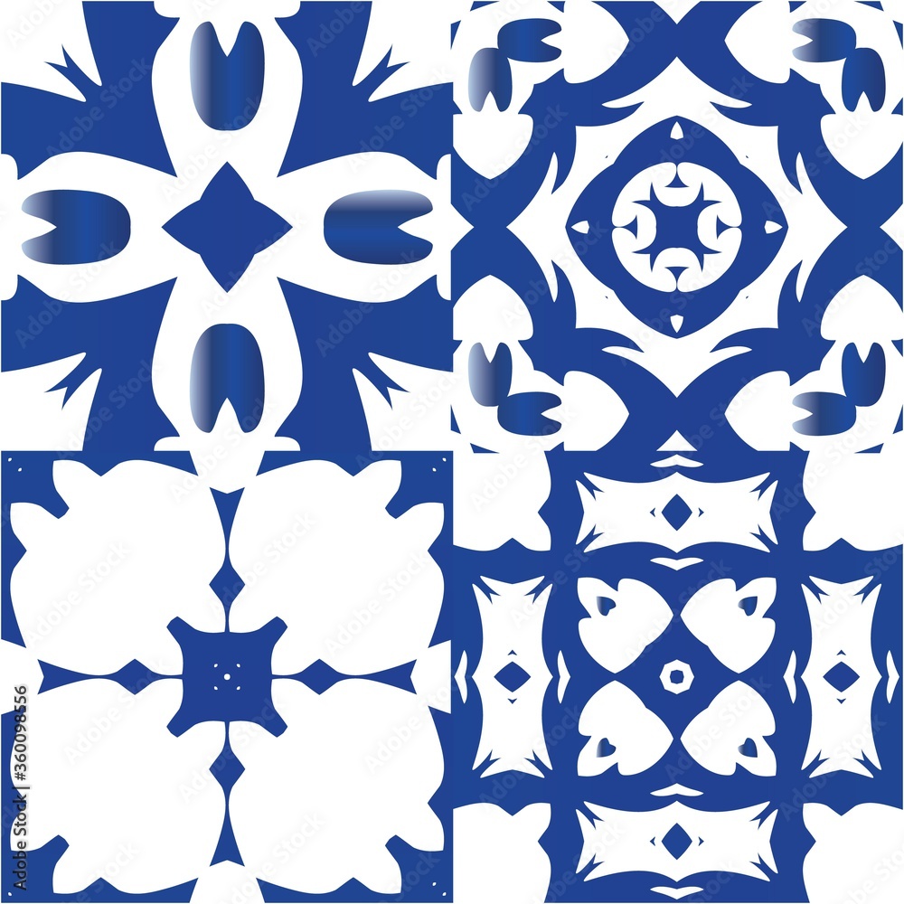 Fototapeta premium Ethnic ceramic tiles in portuguese azulejo.