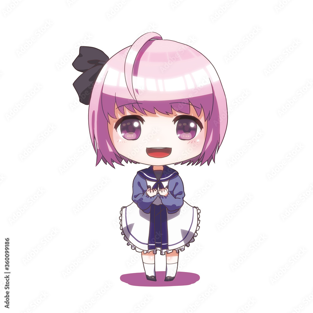 Fototapeta premium かわいい女の子のデフォルメキャラクター