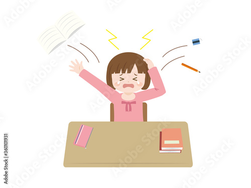 癇癪をおこす女の子のイラスト