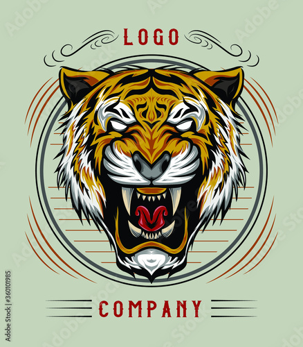 angry tiger vector. illustration tiger for tshirt  logo and mascot design.