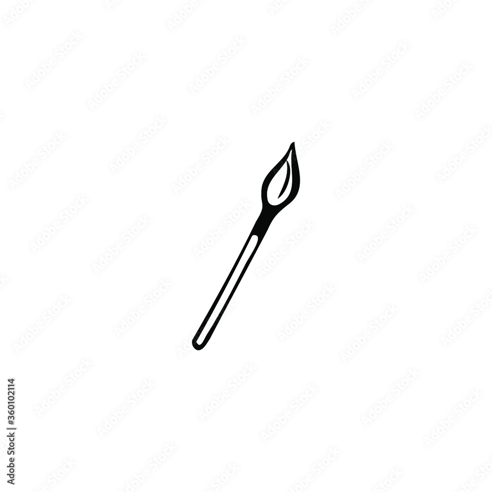 Single vector doodle element isolated on white background. Paint brush