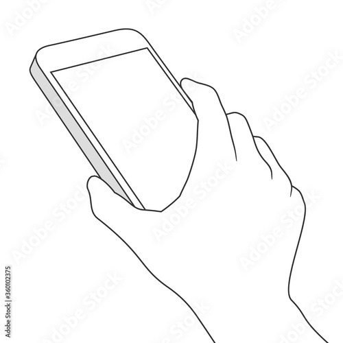 Hand holding smartphone