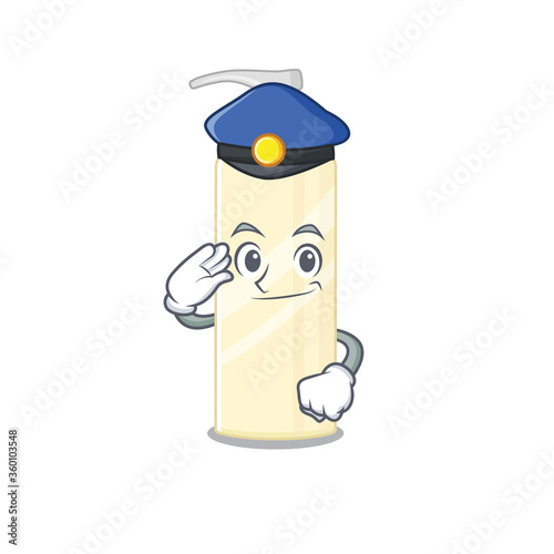 A handsome Police officer cartoon picture of hair mask with a blue hat