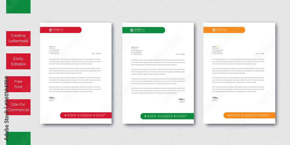 Modern Creative & Clean business style letterhead of your corporate project design.set to print with vector & illustration 