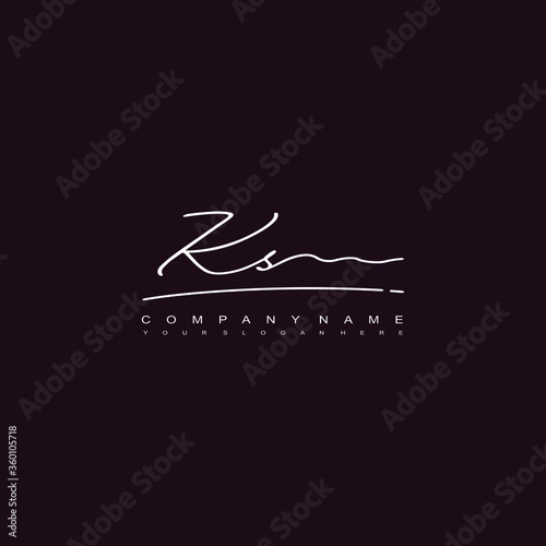 KS initials signature logo. Handwriting logo vector templates. Hand drawn Calligraphy lettering Vector illustration. 