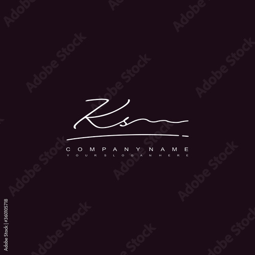 KS initials signature logo. Handwriting logo vector templates. Hand drawn Calligraphy lettering Vector illustration.
