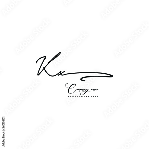 KX initials signature logo. Handwriting logo vector templates. Hand drawn Calligraphy lettering Vector illustration. 
