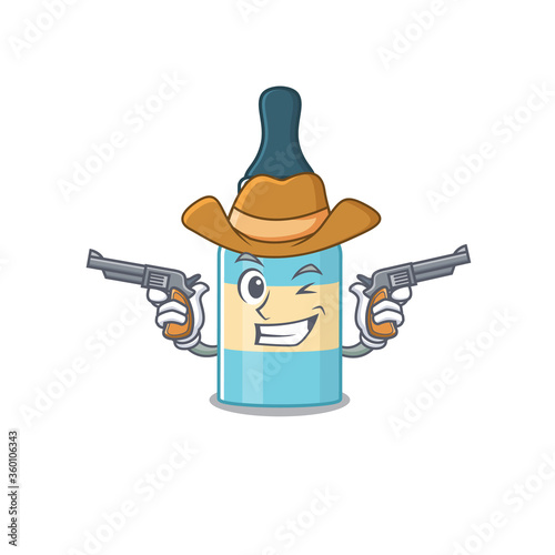 A wise cowboy of hair oil Cartoon design with guns