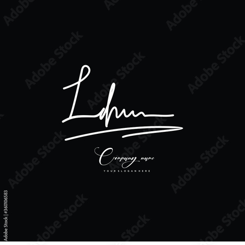 LD initials signature logo. Handwriting logo vector templates. Hand drawn Calligraphy lettering Vector illustration. 