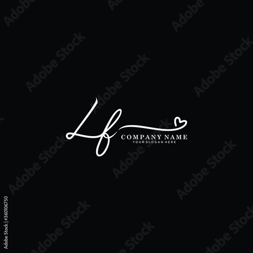 LF initials signature logo. Handwriting logo vector templates. Hand drawn Calligraphy lettering Vector illustration.
