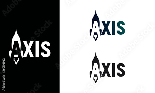 Space Rocket Shuttle AXIS Corporate Logo Design