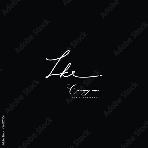 LK initials signature logo. Handwriting logo vector templates. Hand drawn Calligraphy lettering Vector illustration. 