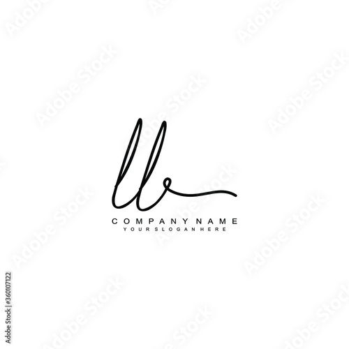 LL initials signature logo. Handwriting logo vector templates. Hand drawn Calligraphy lettering Vector illustration. 