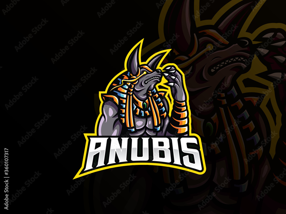 Anubis mascot sport logo design Anubis mascot sport logo design