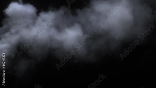 Haze background. Abstract smoke cloud. Smoke in slow motion on black background. VFX atmospheric insert.