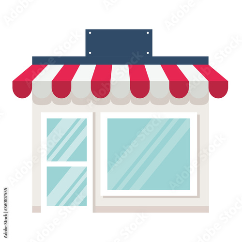 storefront, store shop facade on white background