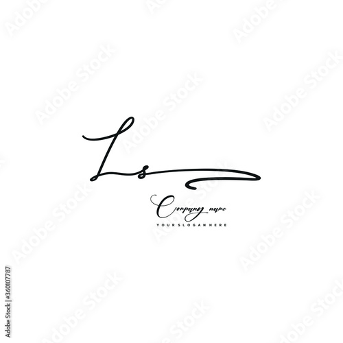 LS initials signature logo. Handwriting logo vector templates. Hand drawn Calligraphy lettering Vector illustration. 