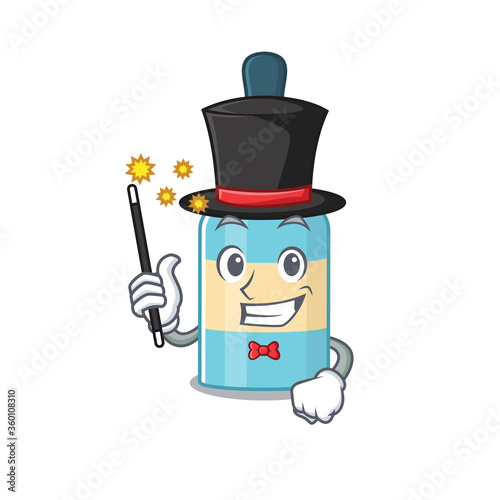 A smart Magician of hair oil caricature design style