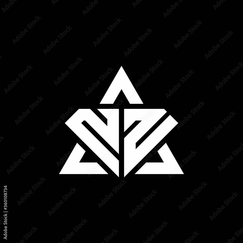 NN monogram logo with diamond shape and triangle outline Stock Vector ...