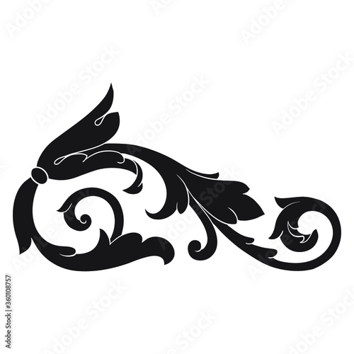 Classical baroque vector of vintage element for design. Decorative design element filigree calligraphy vector. You can use for wedding decoration of greeting card and laser cutting.