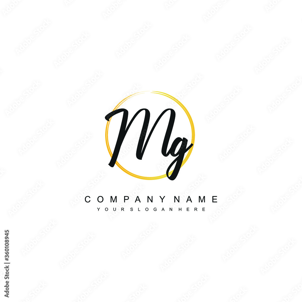MG initials signature logo. Handwriting logo vector templates. Hand drawn Calligraphy lettering Vector illustration.
