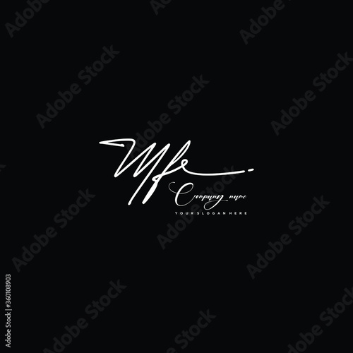 MF initials signature logo. Handwriting logo vector templates. Hand drawn Calligraphy lettering Vector illustration.