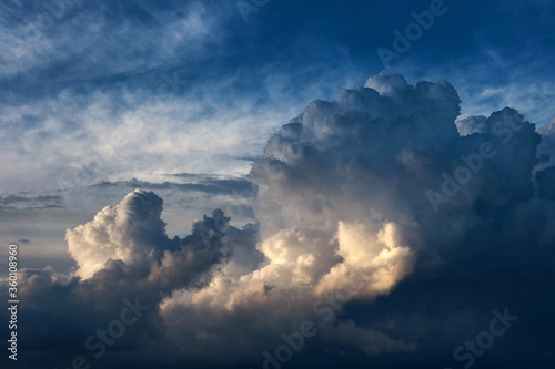 Dramatic clouds. View from airplane